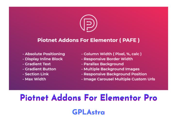 Piotnet Addons For Elementor Pro Free Download