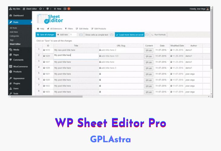 WP Sheet Editor Pro Free Download